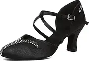 [SWDZM] Women's Satin Latin Dance Shoes Ballroom Salsa Comfortable Professional Practice Shoes