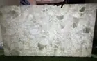 48"x24" White Quartz Stone Dining Table Handmade Gemstone Modern Hallway Decors