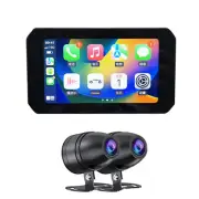 5 in Motorcycle GPS Navigation Bluetooth DVR Recorder With Front Rear Cameras