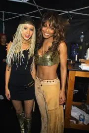 Christina Aguilera and Janet Jackson backstage Old Music Photo