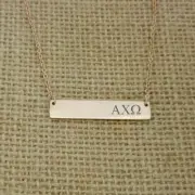 Alpha Chi Omega Bar Necklace Horizontal, Alpha Chi Omega Sorority Jewelry