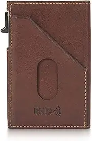 RFID Blocking SLIM FRONT POCKET Pop Up Card Slider Wallet Case Italian Leather