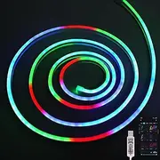 RGB Smart IC Neon Lights USB Powered with Music Sync & APP Control, 6.6Ft Waterproof LED Strip Light Flexible for TV Wall Party Decor Bedroom Kitchen