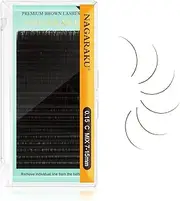 NAGARAKU Eyelash Extensions Dark Brown Color 0.15mm C curl 7-15mm Mix Tray Individual Lashes Classic Faux Mink Volume 20 rows Soft Light Professional Beauty Salon Supplies