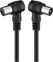 Goobay 11525 High-Performance Angled Antenna Cable, 2X Shielded, 1.5m Length, <70 dB Signal Strength