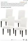 SUBRTEX Dining Room Chair 4-Pack Slipcovers CG2 Creme One Size NWT