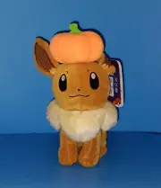 2022 HALLOWEEN Pokémon EEVEE w/PUMPKIN Limited Edition 9" PLUSH Jack O' Lantern