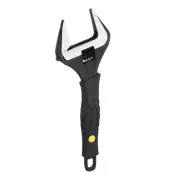 1pcs Adjustable Wrench 10" Alloy Steel Universal Spanner Wide Opening, Black