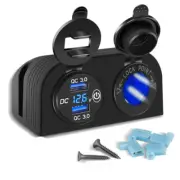 Panel Quick Charge 3.0 Dual USB Car Charger 12V/24V Cigarette Lighter Socket