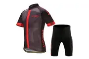 Lixada Men's Cycling Clothes Set Quick Dry Short Sleeve Bicycle Jersey Shirt Tops 3D Cushion Padded Riding Shorts Tights Pants (L)