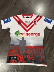 2023 St George Illawarra Dragons Blake Lawrie Signed Player Issue Anzac Jersey