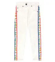 [Stella McCartney Kids] Stella McCartney Kids Logo embroidered cotton twill pants Y 4 multicoloured