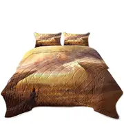 Fantasy Art Hovering Pyramid above Warrior Coverlet