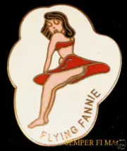 FLYING FANNIE NOSE ART HAT LAPEL PIN UP US ARMY MARINES NAVY AIR FORCE GIFT WOW