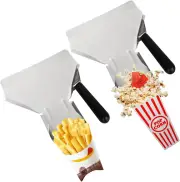 2 Pack Popcorn Scoop Stainless Steel French Fry Scooper Scoop Quick Fill Popcorn