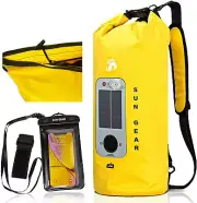 SUN GEAR Waterproof Dry Bag Backpack Solar-USB Wireless Bluetooth Speaker (20L)