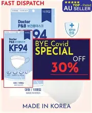 30x KF94 white adult mask 4 Protective LAYER, 3D Filter Reusable Made in KOREA