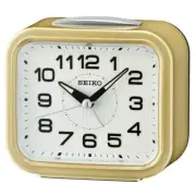 Seiko QHK050G Bell Bedside Alarm Clock with Sweep Snooze Light - Metallic Gold