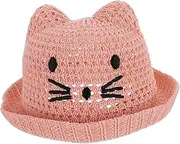 [ROMISBABA] Woven Caps Floppy Outdoor Youth Brim Hats Girl Girl Hats Hats Summer Swimming Hat for Beach Pink Cotton