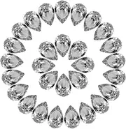 uxcell 36 Pcs 3D Teardrop Rhinestones Diamond Nail Charm Crystal Pointback K9 Glass Rhinestones Crystal Gems for Jewelry Making, Craft, 8x12mm, Gray