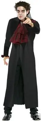 Gothic Underlord Vampire Dracula Black Fancy Dress Up Halloween Adult Costume
