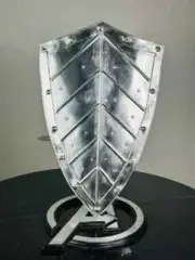 Crusader Knight Shield Medieval Gothic Armor Steel Battle Knight Heater Shield