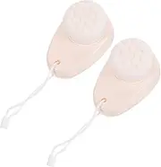 WOONEKY 2pcs Double Sided Facial Cleansing Brush Cleansing Facial Brush Home Facial Brush Small Face Scrubber Face Brush Facial Cleansing Tool Face Silicone Scrubber Brush Face Scrub Brush