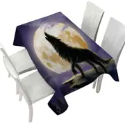 Cool Wolf Howls at a Full Moon Tablecloth