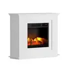 Devanti Electric Fireplace Fire Heater 2000W White with built in mantel