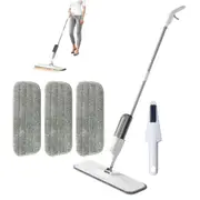 Spray Mop Microfiber Flat Mop with 3 Microfiber Mop Pads