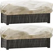 ZALHIN Plant Frost Protection Fleece - 100X40Cm/39X16 Inches Antifreeze Winter Wind Protection,Antifreeze Horticultural Fleece with Zip for Rectangular Flower Boxes