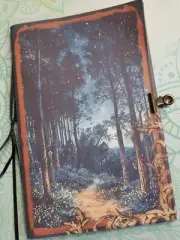 Junk Journal Booklet "MAGICAL NIGHT" Woodland HANDMADE Cards, Pockets + More!