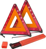 DASBET Emergency Warning Triangles Roadside Safety Triangle, 2 Pack Foldable Warning Reflective Triangle with Case for Vehicles Breakdown