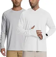[Blaward] Mens Long Sleeve Fishing Shirts Rash Guard UPF 50+ Sun Protection Hoodie Lightweight Quick Dry Beach Swim T-Shirt