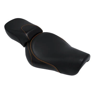 Black+Orange Driver & Passenger Seat Fit For Harley Iron XL883 XL883N 2016-2022