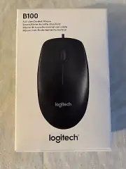 Logitech B100 Full Size Corded Mouse Plug and Play Sealed In Box New