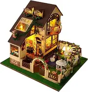 Abbraccia Miniature Dolls House Mini Handmade House Model DIY Crafts Tiny Building Decorations Wood Doll House Model for Birthday Gift Kids