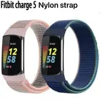 Sport Loop Strap Wristband Bracelet Nylon Watch Band For Fitbit Charge 5
