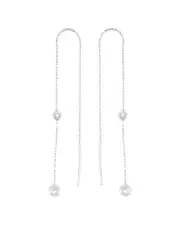 Amorium 18K over Silver CZ Threader Earrings