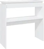 vidaXL Rectangular Console Table in White - Engineered Wood, Scandinavian Styled, Compact and Functional, Size 80x30x80 cm, Ideal for Hallways Indoor Spaces