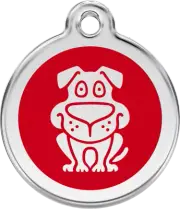 Red Dingo Enamel Dog Tag - Red - Lifetime Guarantee - Cat, Dog, Pet ID Tag Engra