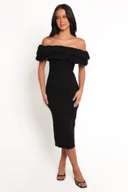 [PUP44] Sammi Midi Dress - Black XS black