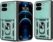 Compatible with Google Pixel 9 Pro Fold Case,Slide Lens Car Mount Magnetic,Compatible with Google Pixel 9 Pro Fold 5G GGH2X GC15S Kickstand 2 in 1 Phone Case Green