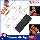 3 Way Grill Skewers Shrimp Skewers Stainless Steel Grilling Sticks BBQ Kebab NEW