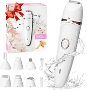Women Face Epilator, 7-in-1 Portable Design Facial Epilator, Facial Hair Removal for Women & Men, Waterproof Facial Shaver for Ears, Nose, Eyebrow, Body