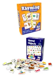 Junior Learning Vowel Puzzle Pieces Vowel and Rhyming Puzzles 2 Boxes 149 pcs