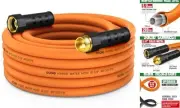 Heavy Duty Garden Hose 25ft x 5/8'', Non-Expanding Flexible 25 foot Orange