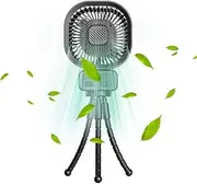 Stroller Fan with ible Tripod Clip on for Baby Display 5000mAh Battery Operated Clip Fan with Night Light 3 s Rechargeable Handheld Desk Cooling Fan for Car Seat Crib Treadmill Black No Shaking