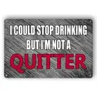 3x Tin Sign QUITTER I COULD STOP DRINKING BUT I AM NOT Metal Plate Rustic