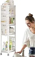 Small Utility Cart,Food Storage Shelf Multi-Tier | Movable Kitchen Seasoning Carrier Rolling Organizer Cart for Living Room